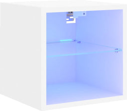 vidaXL - Tv-meubel - met - LED-verlichting - 30x28,5x30 - cm - wit