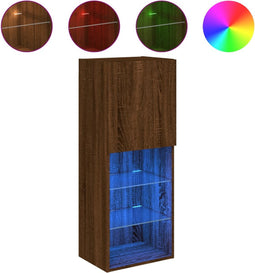 vidaXL - Tv-meubel - met - LED-verlichting - 40,5x30x102 - cm - bruin - eikenkleur