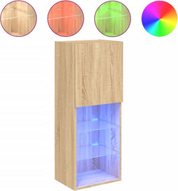 vidaXL - Tv-meubel - met - LED-verlichting - 40,5x30x102 - cm - sonoma - eikenkleur