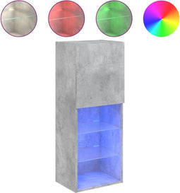 vidaXL - Tv-meubel - met - LED-verlichting - 40,5x30x102 - cm - betongrijs