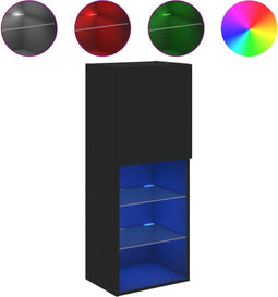 vidaXL - Tv-meubel - met - LED-verlichting - 40,5x30x102 - cm - zwart