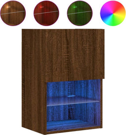 vidaXL - Tv-meubel - met - LED-verlichting - 40,5x30x60 - cm - bruin - eikenkleur