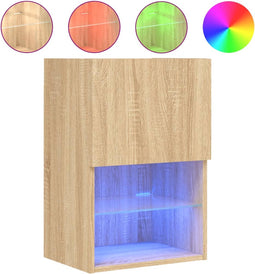vidaXL - Tv-meubel - met - LED-verlichting - 40,5x30x60 - cm - sonoma - eikenkleurig