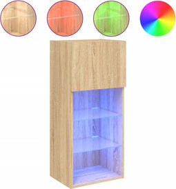 vidaXL - Tv-meubel - met - LED-verlichting - 40,5x30x90 - cm - sonoma - eikenkleurig