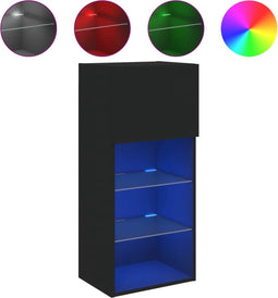vidaXL - Tv-meubel - met - LED-verlichting - 40,5x30x90 - cm - zwart