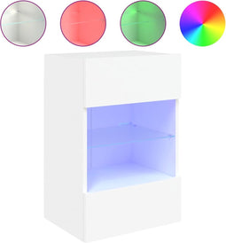 vidaXL - Tv-meubel - met - LED-verlichting - 40x30x60,5 - cm - wit