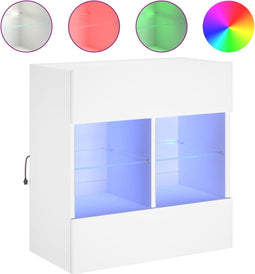 vidaXL - Tv-meubel - met - LED-verlichting - 58,5x30x60,5 - cm - wit