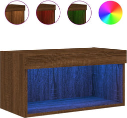 vidaXL - Tv-meubel - met - LED-verlichting - 60x30x30 - cm - bruin - eikenkleur