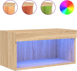 vidaXL - Tv-meubel - met - LED-verlichting - 60x30x30 - cm - sonoma - eikenkleurig