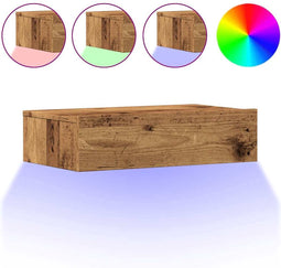 vidaXL - Tv-meubel - met - LED-verlichting - 60x35x15,5 - cm - oud - houtkleurig