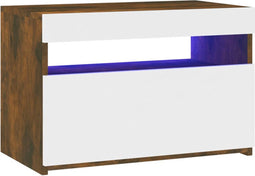 vidaXL - Tv-meubel - met - LED-verlichting - 60x35x40 - cm - gerookt - eikenkleurig