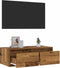 vidaXL - Tv-meubel - met - LED-verlichting - 75x35,5x25 - cm - oud - houtkleurig