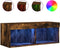 vidaXL - Tv-meubel - met - LED-verlichting - 80x30x30 - cm - gerookt - eikenkleurig