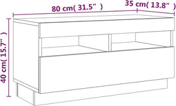 vidaXL - Tv-meubel - met - LED-verlichting - 80x35x40 - cm - bruin - eikenkleur