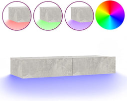 vidaXL - Tv-meubel - met - LED-verlichting - 90x35x15,5 - cm - betongrijs