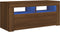 vidaXL - Tv-meubel - met - LED-verlichting - 90x35x40 - cm - bruin - eikenkleur
