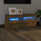 vidaXL - Tv-meubel - met - LED-verlichting - 90x35x40 - cm - gerookt - eikenkleurig