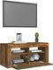 vidaXL - Tv-meubel - met - LED-verlichting - 90x35x40 - cm - gerookt - eikenkleurig