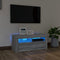 vidaXL - Tv-meubel - met - LED-verlichting - 90x35x40 - cm - grijs - sonoma - eiken