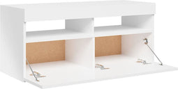 vidaXL - Tv-meubel - met - LED-verlichting - 90x35x40 - cm - hoogglans - wit