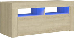 vidaXL - Tv-meubel - met - LED-verlichting - 90x35x40 - cm - sonoma - eikenkleurig