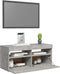 vidaXL - Tv-meubel - met - LED-verlichting - 90x35x40 - cm - betongrijs