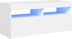 vidaXL - Tv-meubel - met - LED-verlichting - 90x35x40 - cm - wit