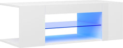 vidaXL - Tv-meubel - met - LED-verlichting - 90x39x30 - cm - hoogglans - wit