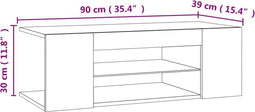 vidaXL - Tv-meubel - met - LED-verlichting - 90x39x30 - cm - betongrijs