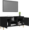 vidaXL - Tv-meubel - met - massief - houten - poten - 103,5x35x50 - cm - zwart