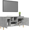 vidaXL - Tv-meubel - met - massief - houten - poten - 103,5x35x50 - cm - betongrijs