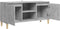 vidaXL - Tv-meubel - met - massief - houten - poten - 103,5x35x50 - cm - betongrijs