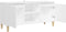 vidaXL - Tv-meubel - met - massief - houten - poten - 103,5x35x50 - cm - wit