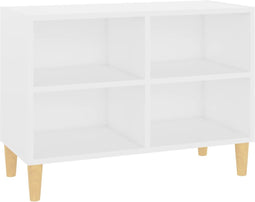 vidaXL - Tv-meubel - met - massief - houten - poten - 69,5x30x50 - cm - wit