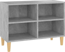 vidaXL - Tv-meubel - met - massief - houten - poten - 69,5x30x50 - cm - betongrijs