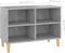 vidaXL - Tv-meubel - met - massief - houten - poten - 69,5x30x50 - cm - betongrijs