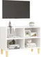 vidaXL - Tv-meubel - met - massief - houten - poten - 69,5x30x50 - cm - wit