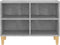 vidaXL - Tv-meubel - met - massief - houten - poten - 69,5x30x50 - cm - betongrijs