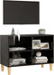 vidaXL - Tv-meubel - met - massief - houten - poten - 69,5x30x50 - cm - zwart