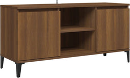 vidaXL - Tv-meubel - met - metalen - poten - 103,5x35x50 - cm - bruin - eikenkleur