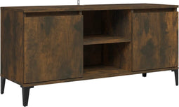 vidaXL - Tv-meubel - met - metalen - poten - 103,5x35x50 - cm - gerookt - eikenkleurig
