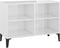 vidaXL - Tv-meubel - met - metalen - poten - 69,5x30x50 - cm - hoogglans - wit
