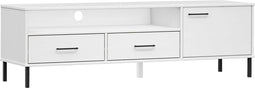 vidaXL - Tv-meubel - met - metalen - poten - OSLO - massief - grenenhout - wit