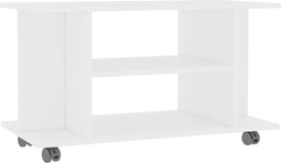 vidaXL - Tv-meubel - met - wieltjes - 80x40x45 - cm - bewerkt - hout - wit