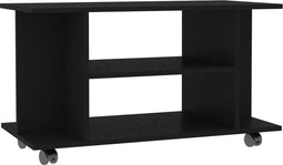 vidaXL - Tv-meubel - met - wieltjes - 80x40x45 - cm - bewerkt - hout - zwart