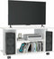 vidaXL - Tv-meubel - met - wieltjes - 80x40x45 - cm - bewerkt - hout - hoogglans - wit
