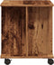 vidaXL - Tv-meubel - met - wieltjes - 80x40x45 - cm - bewerkt - hout - oud - houtkleurig
