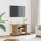 vidaXL - Tv-meubel - met - wieltjes - 80x40x45cm - bewerkt - hout - artisanaal - eiken