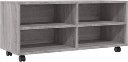 vidaXL - Tv-meubel - met - wieltjes - 90x35x35 - cm - bewerkt - hout - grijs - sonoma