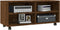 vidaXL - Tv-meubel - met - wieltjes - 90x35x35 - cm - bewerkt - hout - bruin - eikenkleur